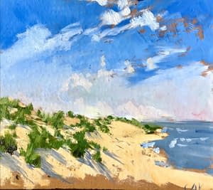 a plein air painting of the beach by Gail Kelly art