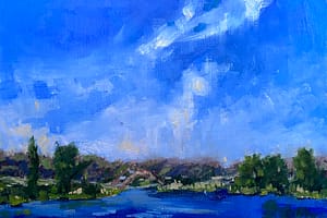 7. A plein air painting by gail kelyl art of a clear day