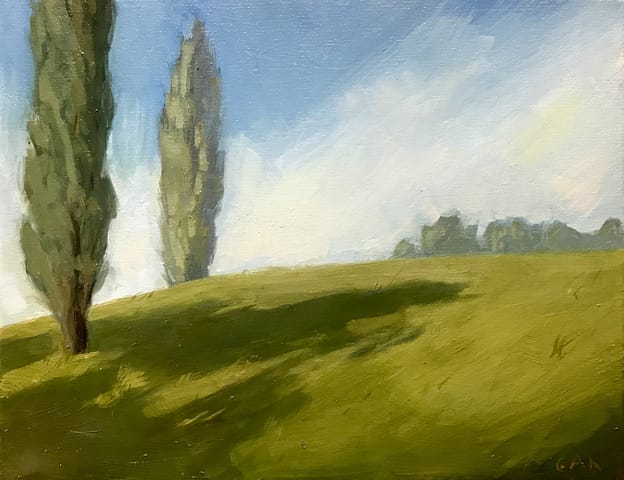 a painting of a field by Gail Kelly art